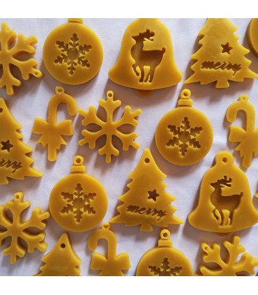 Gwiazdka - Zawieszka na choinkę z wosku pszczelego