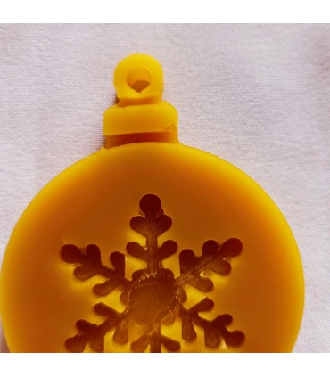 Bombka - Zawieszka na choinkę z wosku pszczelego