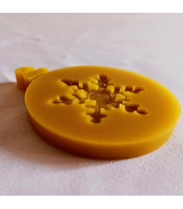 Bombka - Zawieszka na choinkę z wosku pszczelego