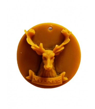 Renifer na stemplu - Zawieszka na choinkę z wosku pszczelego