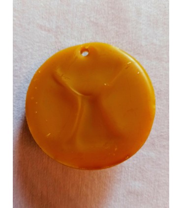 Renifer na stemplu - Zawieszka na choinkę z wosku pszczelego