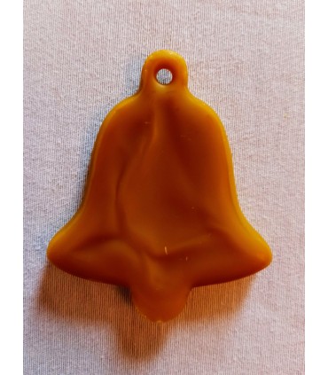 Dzwoneczek z choinką - Zawieszka na choinkę z wosku pszczelego