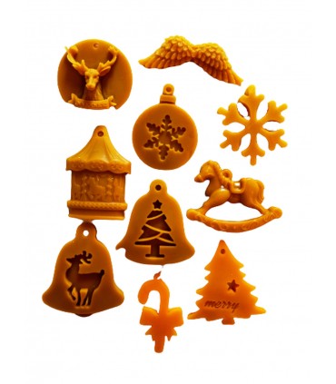 Zawieszki zestaw 10 sztuk - Zawieszka na choinkę z wosku pszczelego